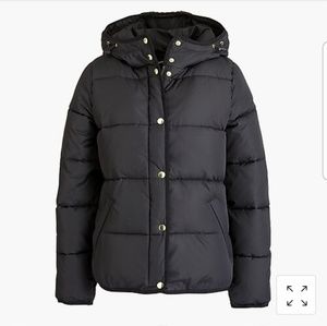 J.Crew factory short hooded puffer jacket XS navy